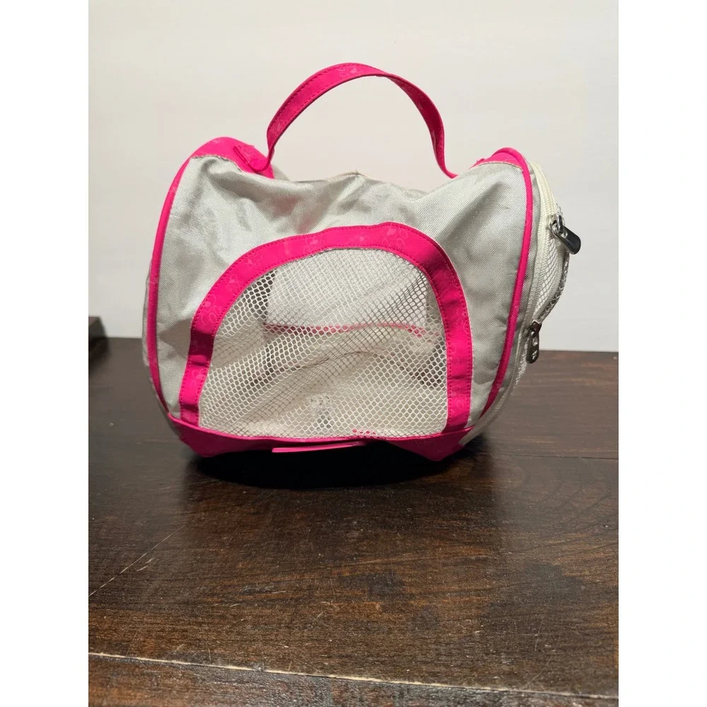 American Girl Doll Galaxy Dog Pet Travel Carry Case Pink Silver Mesh‎